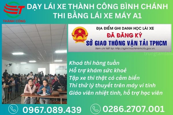 Sa hình thi sát hạch lái xe máy A1 tiêu chuẩn