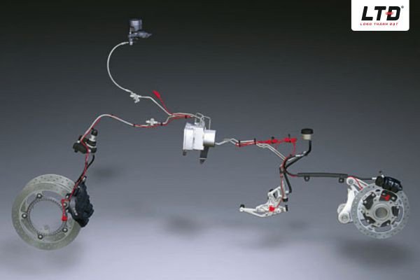 Sơ đồ minh họa quá trình điều chỉnh lực phanh của hệ thống ABS