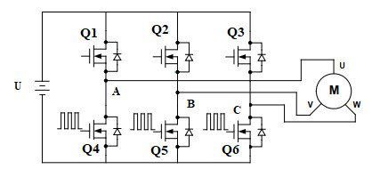 Sơ đồ minh họa sự luân phiên đóng mở các MOSFET trong hệ thống đề từ