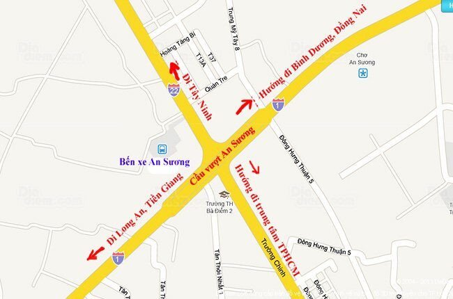 Sơ đồ ra vào bến xe An Sương