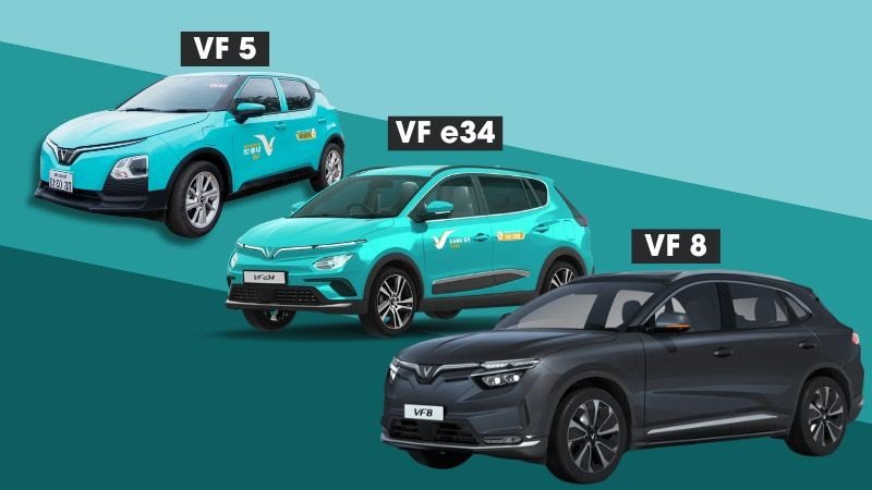 So sánh trực quan giữa các mẫu xe điện VinFast được sử dụng làm taxi