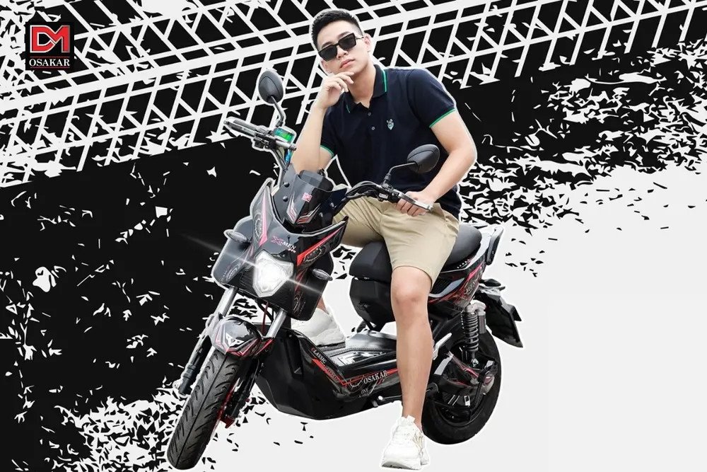 Sự mạnh mẽ toát ra từ mẫu xe điện Xmen Pro màu xám bóng tem bạc