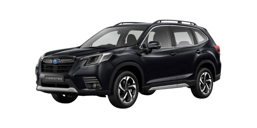 Subaru Forester màu đen mạnh mẽ trên địa hình đa dạng