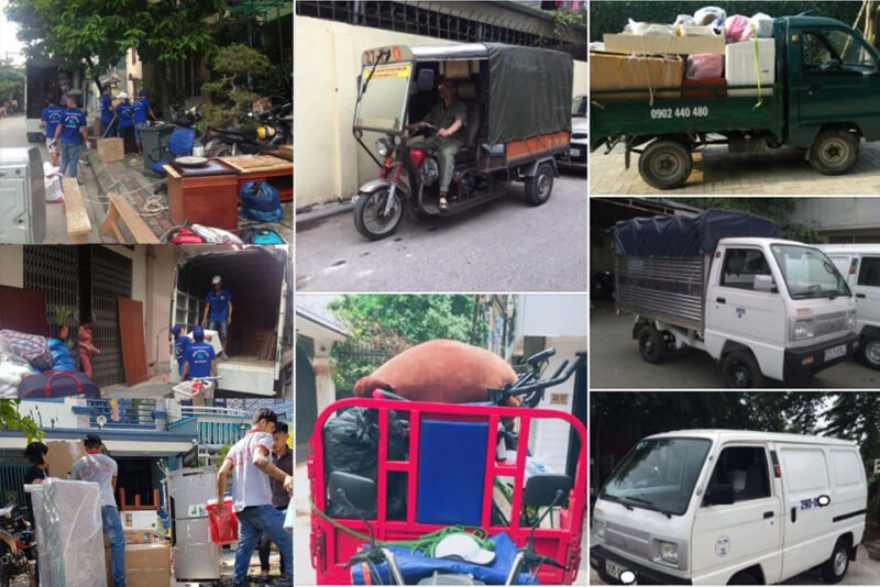 Tài xế đang kiểm tra tình trạng xe máy trước khi thực hiện dịch vụ vận chuyển