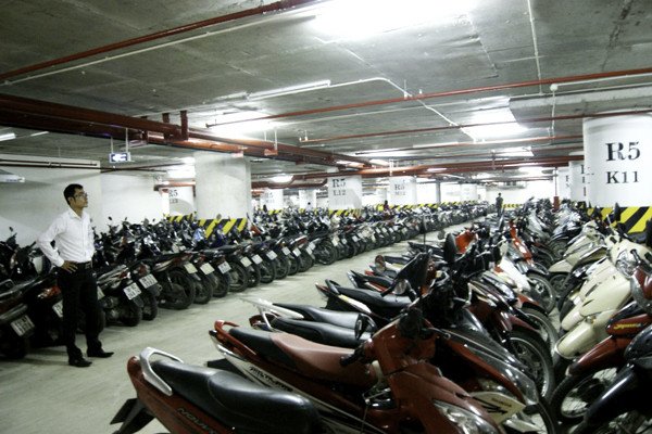 Tầng hầm để xe tại một chung cư