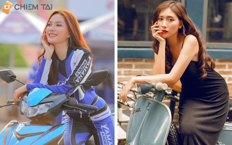 Bí Quyết Tạo Dáng **Ảnh Ngồi Xe Máy** Ấn Tượng Nhất Tay tựa cằm bên chiếc xe máy