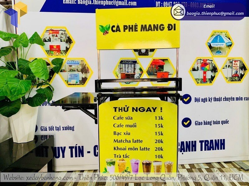 Thiết kế thùng bán cafe xe máy nhỏ gọn và tiện lợi