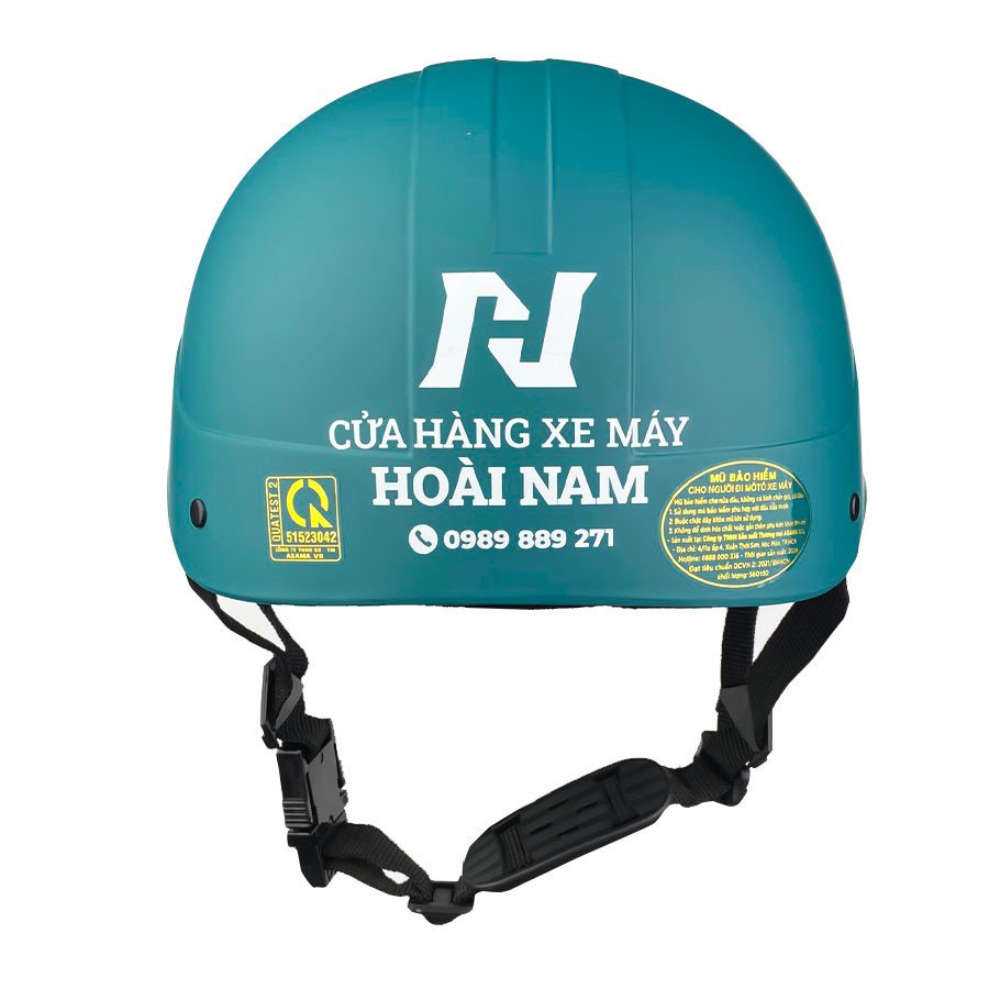 Thông tin ở mặt sau mũ bảo hiểm Hoàng Nam