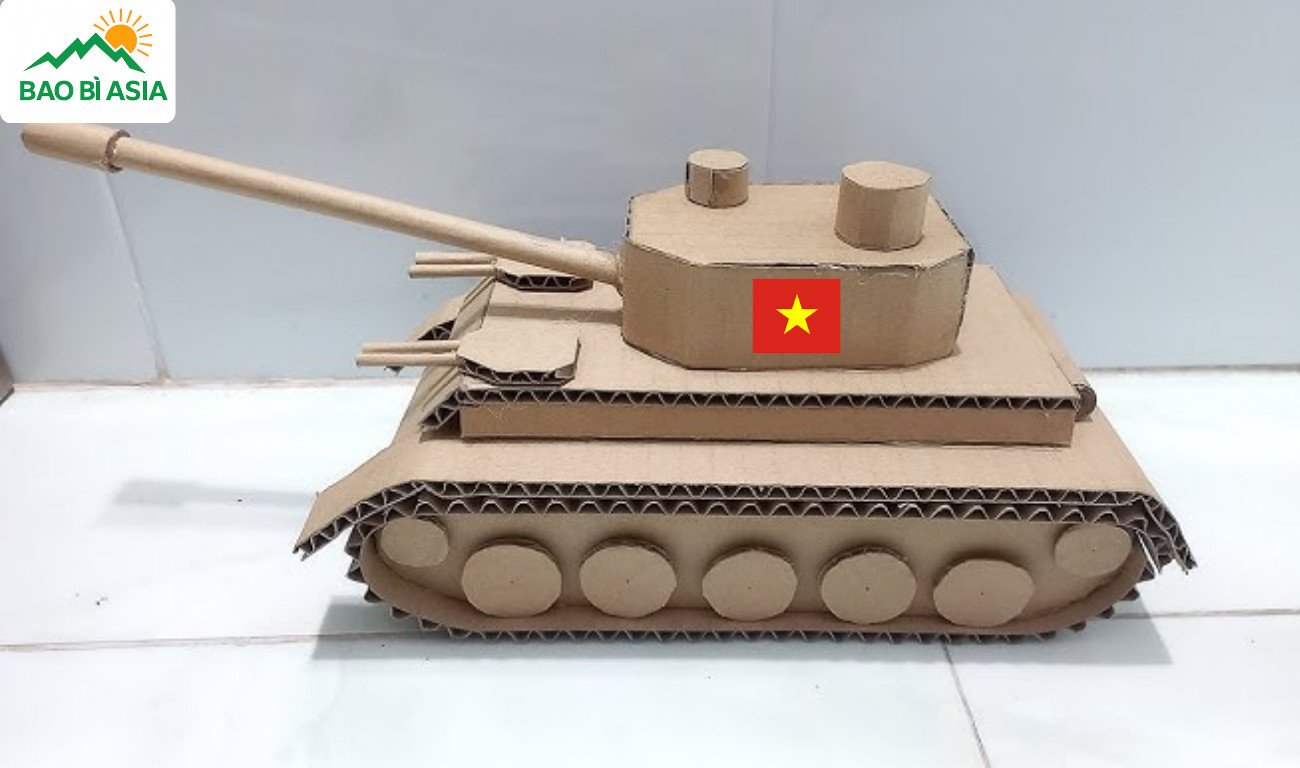 Hướng Dẫn Làm Xe Bằng Bìa Cát Tông Chi Tiết Trang trí xe tăng