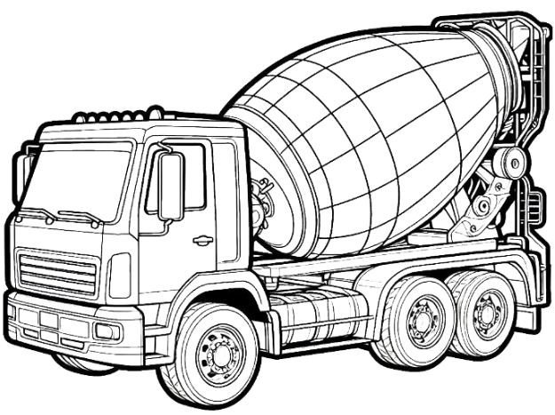 Tranh tô màu các loại xe công trình hạng nặng, có cả xe máy xúc