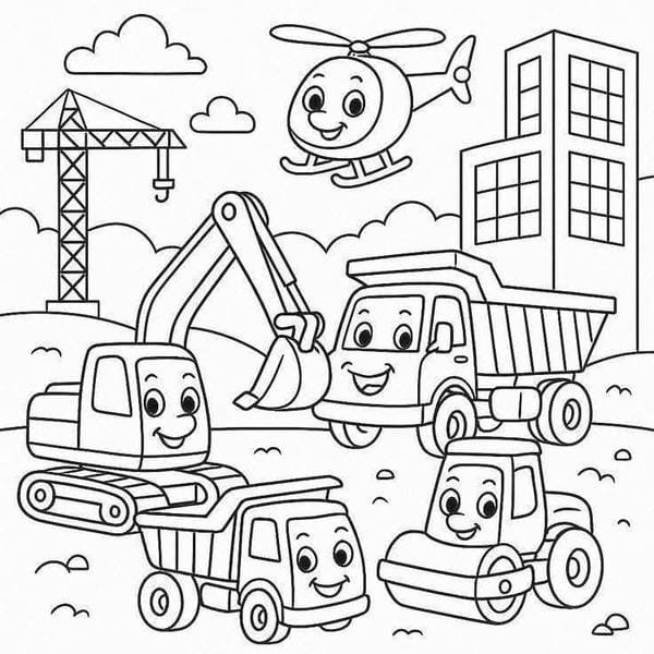 Tranh Tô Màu Xe Máy Xúc: Khám Phá Thế Giới Công Trình tranh tô màu xe máy xúc 11