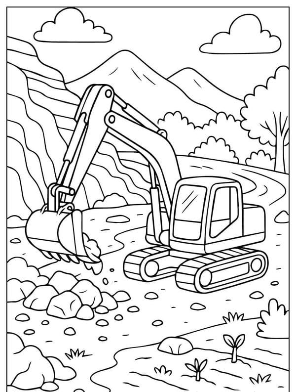 Tranh Tô Màu Xe Máy Xúc: Khám Phá Thế Giới Công Trình tranh tô màu xe máy xúc 2