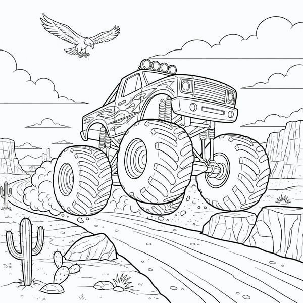 tranh tô màu xe tải 1