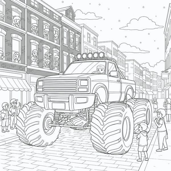 tranh tô màu xe tải 3