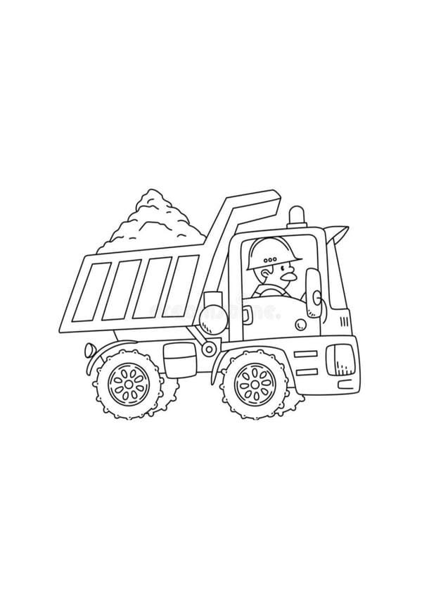 tranh tô màu xe tải 7