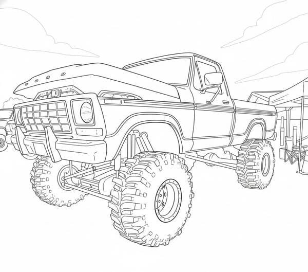 tranh tô màu xe tải 9