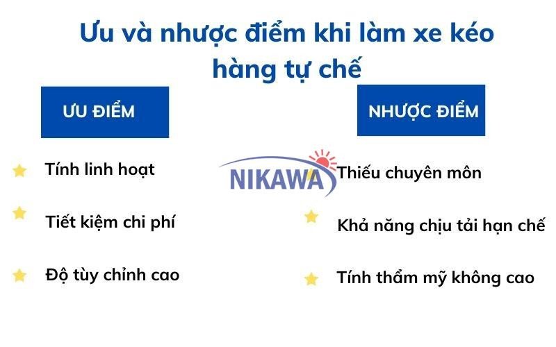 Ưu và nhược điểm của xe đẩy tự chế so với xe chuyên dụng