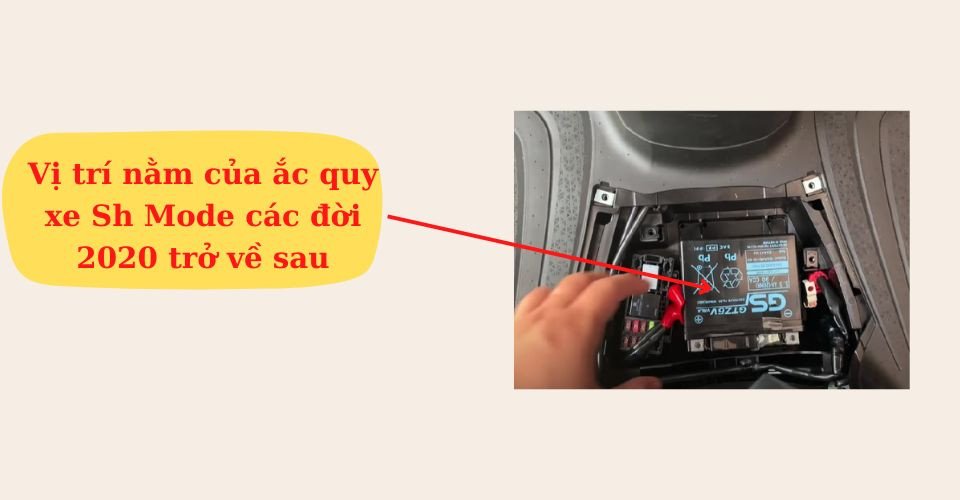 Vị trí bình ắc quy Sh mode 2021
