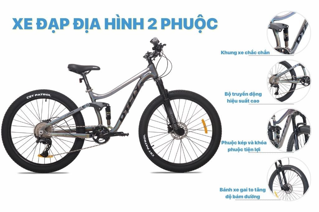 Xe Đạp Địa Hình DTFLY Droop 27.5 Inch thiết kế hiện đại với nhiều tính năng nổi bật