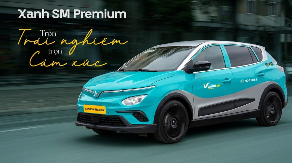 Xe điện cao cấp của dịch vụ taxi xanh được trang bị nội thất sang trọng