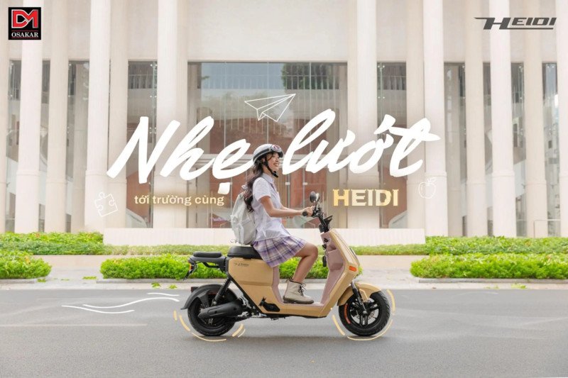 Xe Điện OSAKAR Heidi có bàn đạp trợ lực, tự tin vi vu trên mọi nẻo đường
