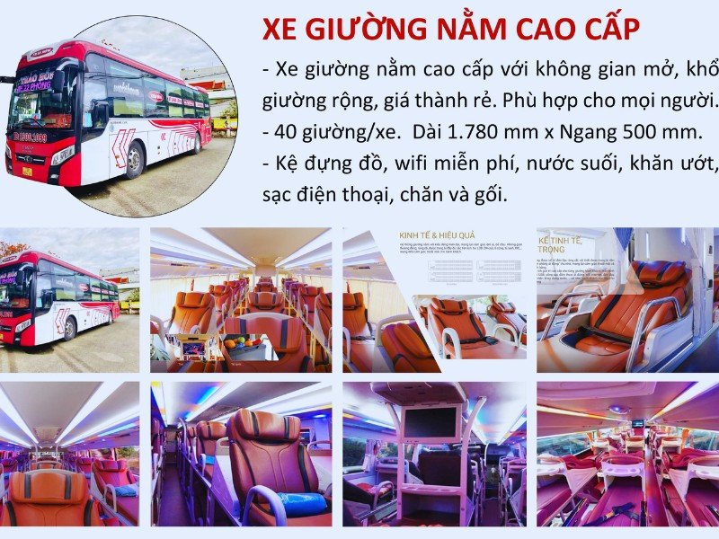 Xe giường nằm 40 chỗ của nhà xe Thảo Hồng đi Đà Lạt
