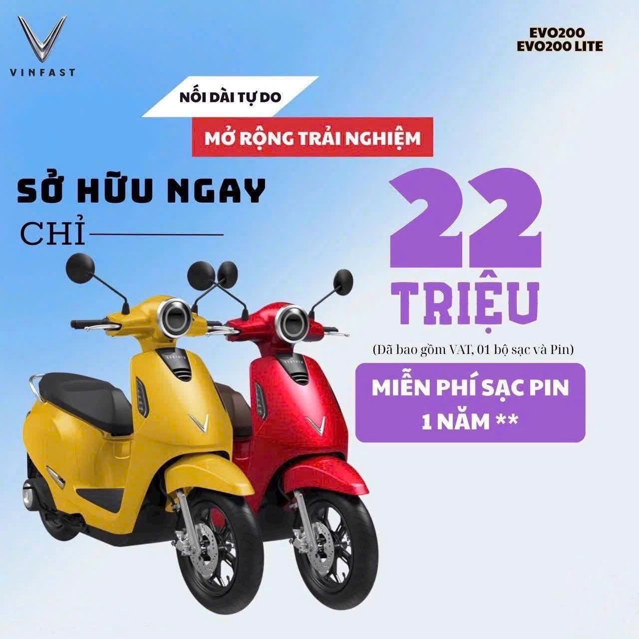 Xe máy điện VinFast Evo 200 Lite với thiết kế trẻ trung