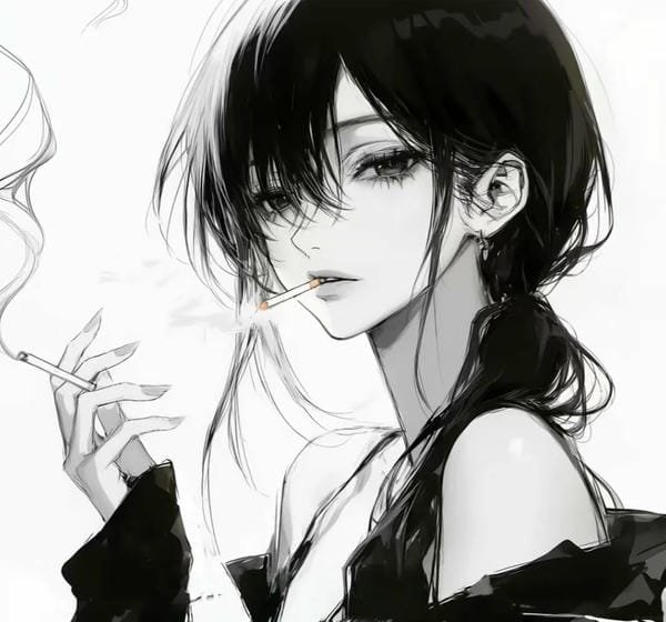 trắng đen đen trắng avatar anime nữ ngầu