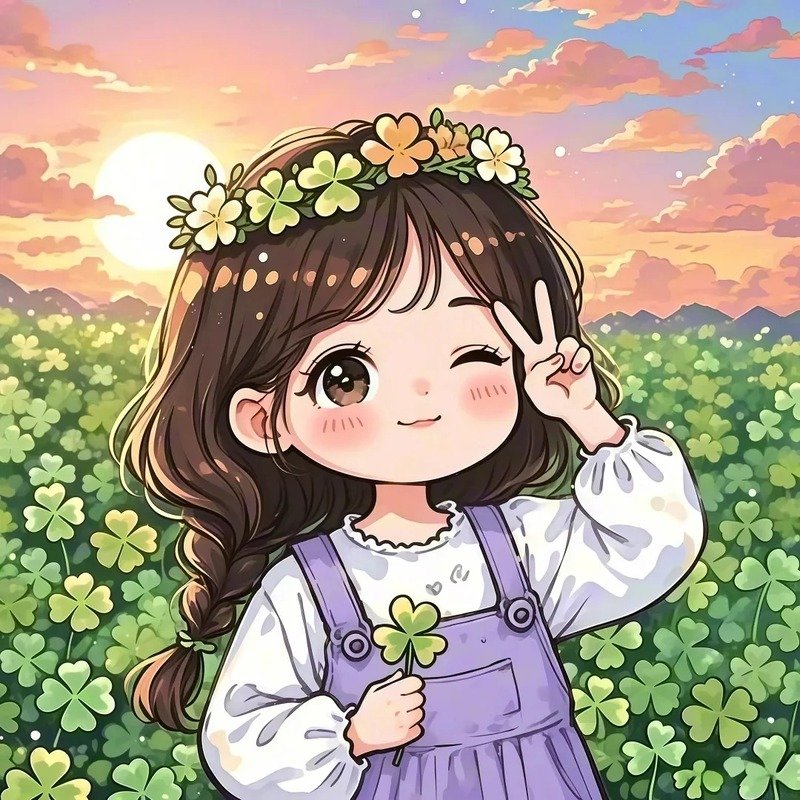 avatar cỏ 4 lá cute 18
