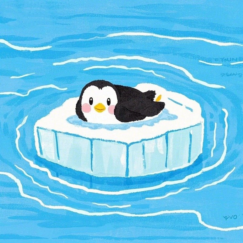 avatar màu xanh dương cute 1