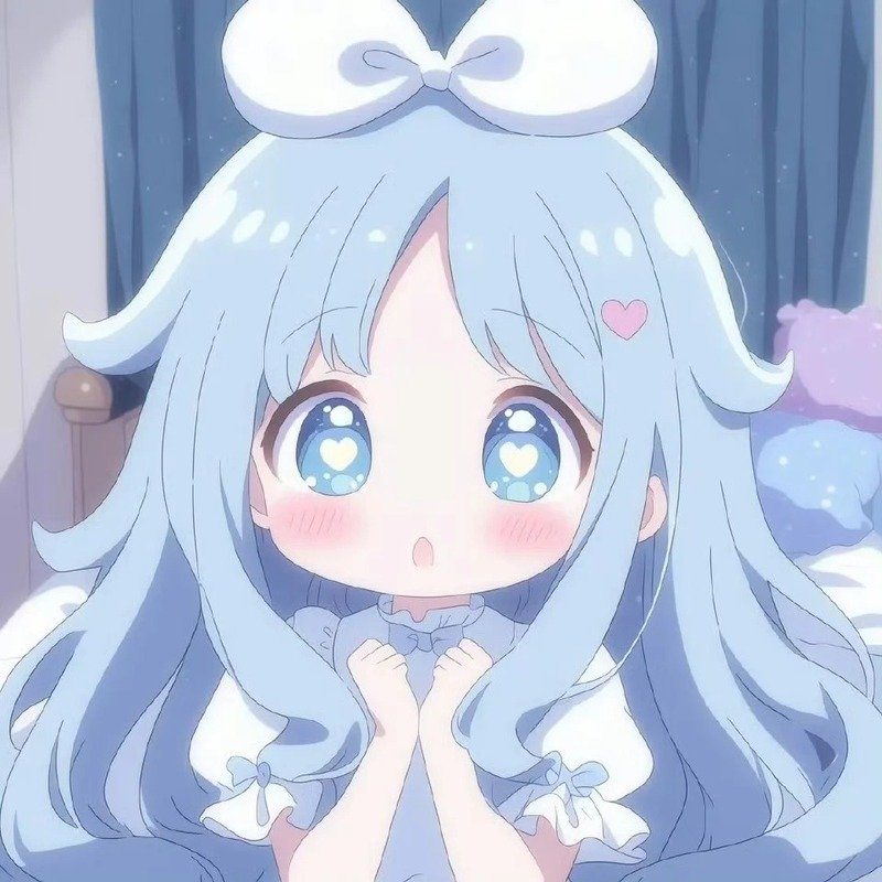 avatar màu xanh dương cute 15