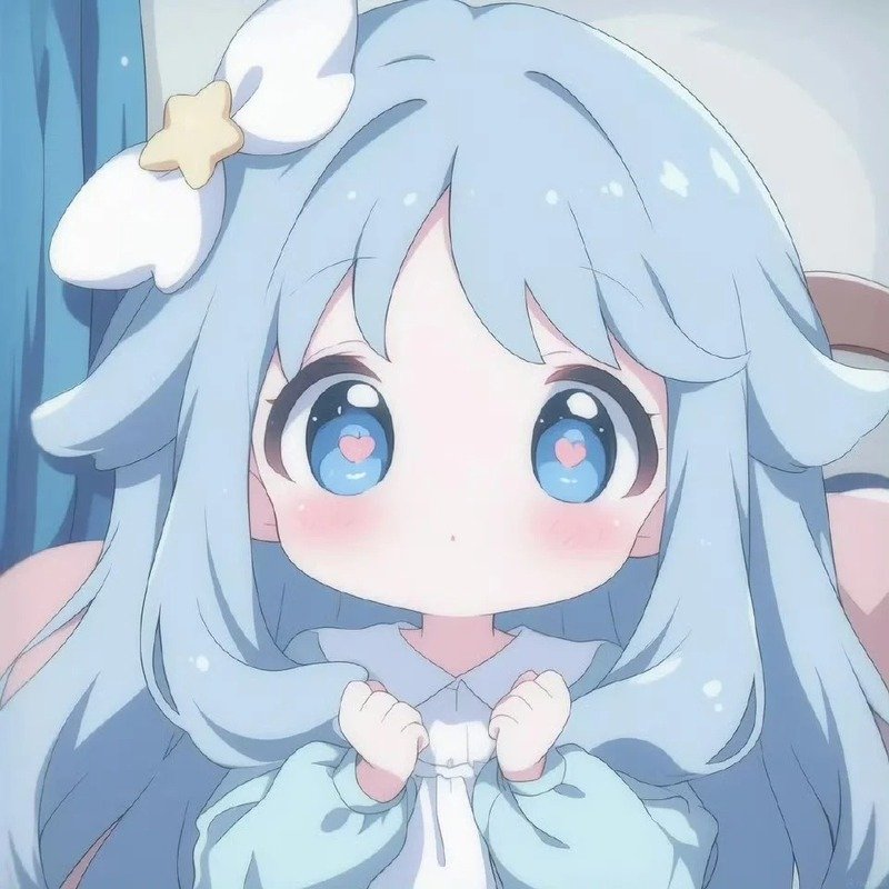 avatar màu xanh dương cute 2
