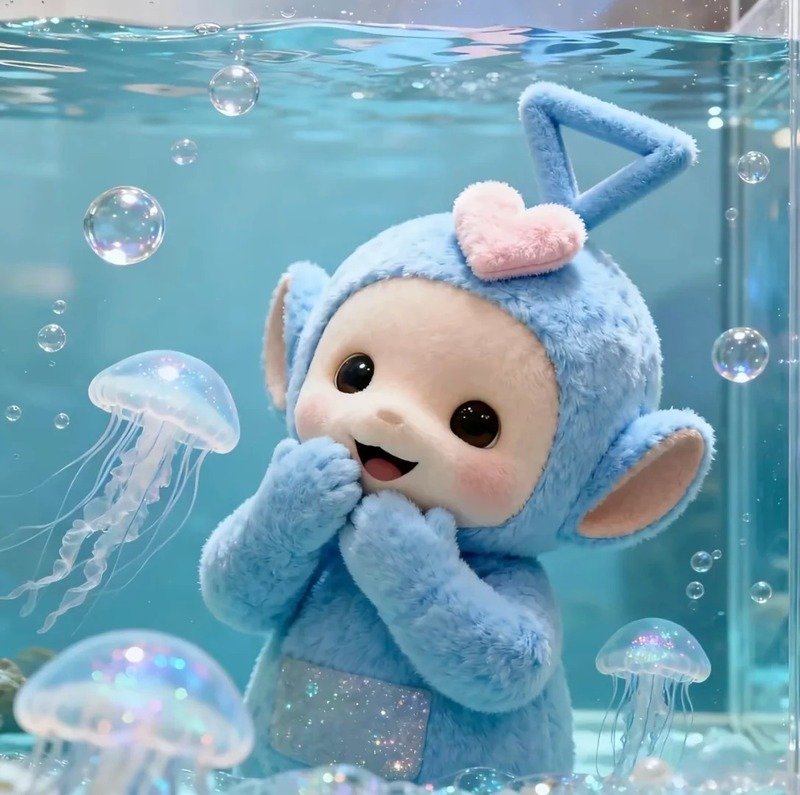 avatar màu xanh dương cute 5