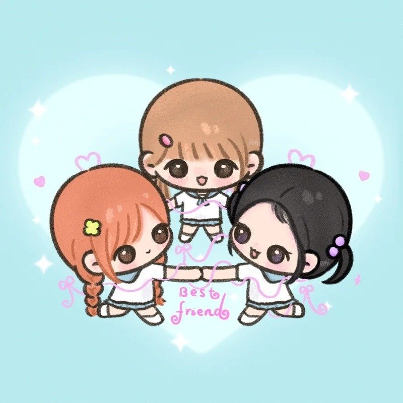 avatar nhóm 3 người cute 11
