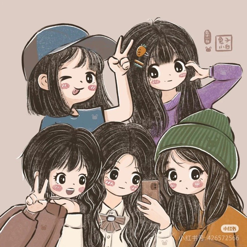 avatar nhóm 5 người cute 14