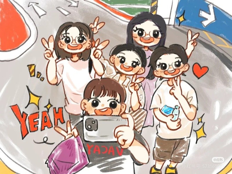avatar nhóm 5 người cute 5